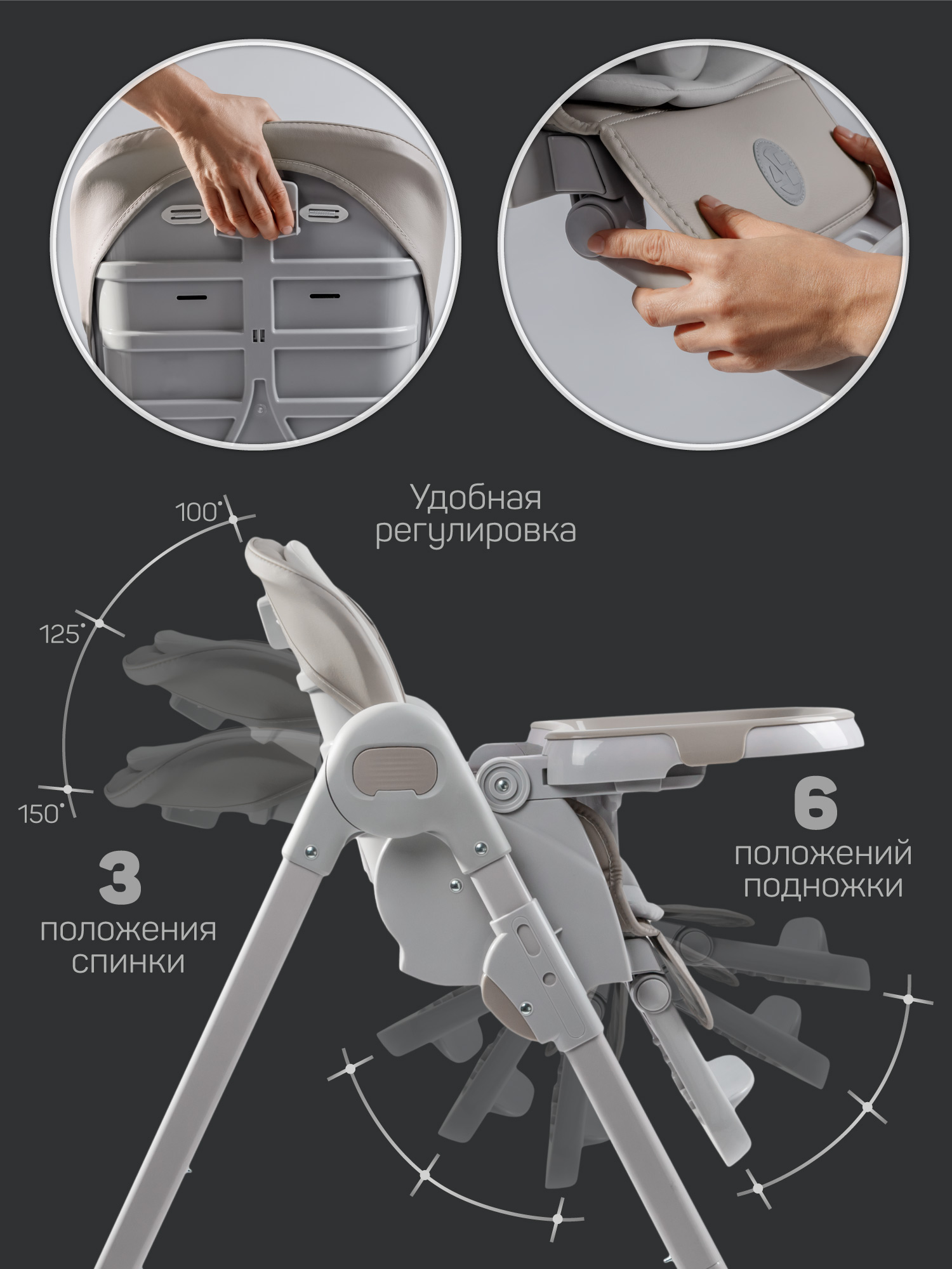 Стульчик для кормления Amarobaby Yummy бежевый - фото 7