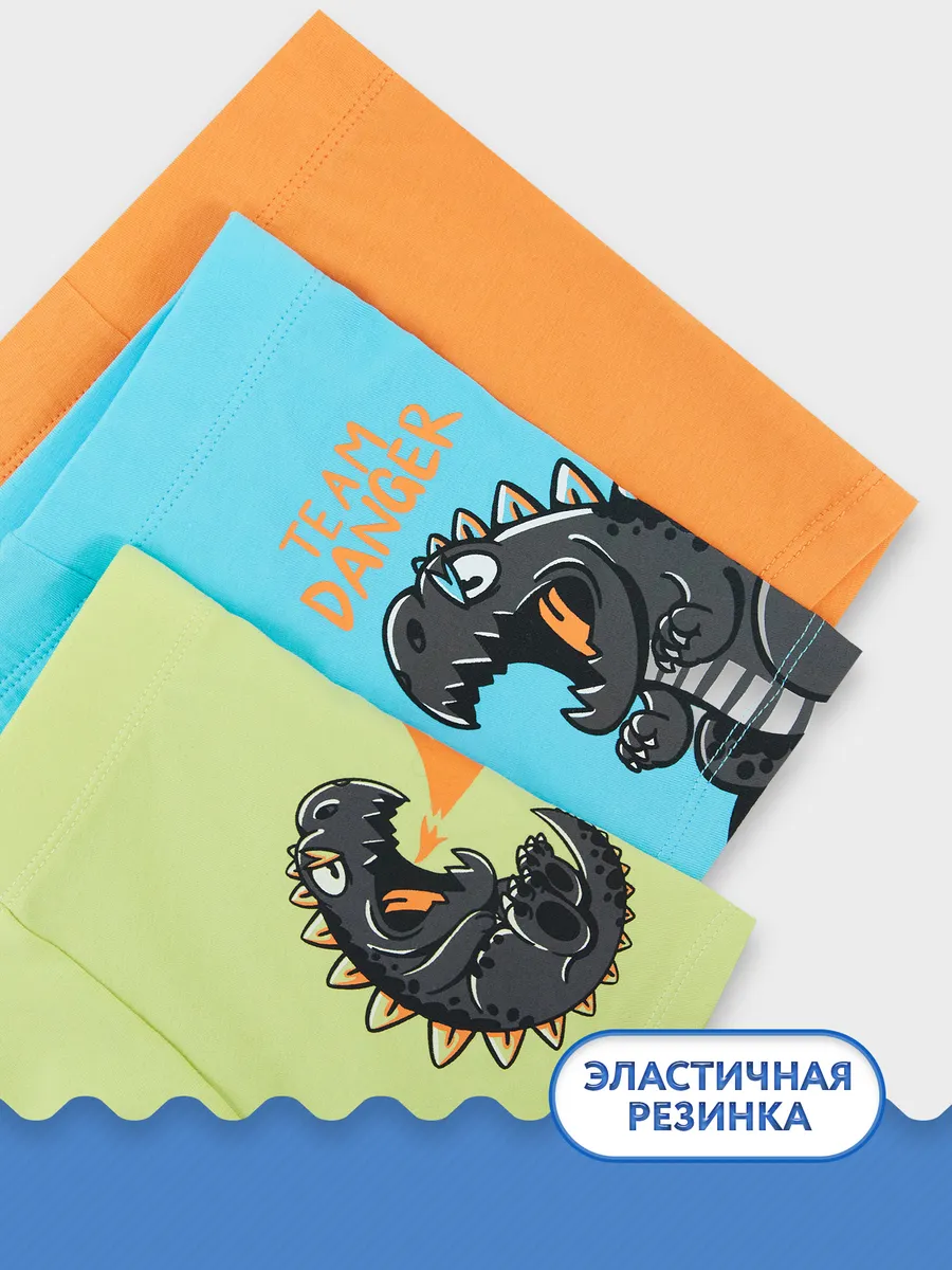 Трусы 3 шт Mark Formelle (Марк Формэль) 413352-3/нежно -салатовый +синий +мандарин +печать - фото 4