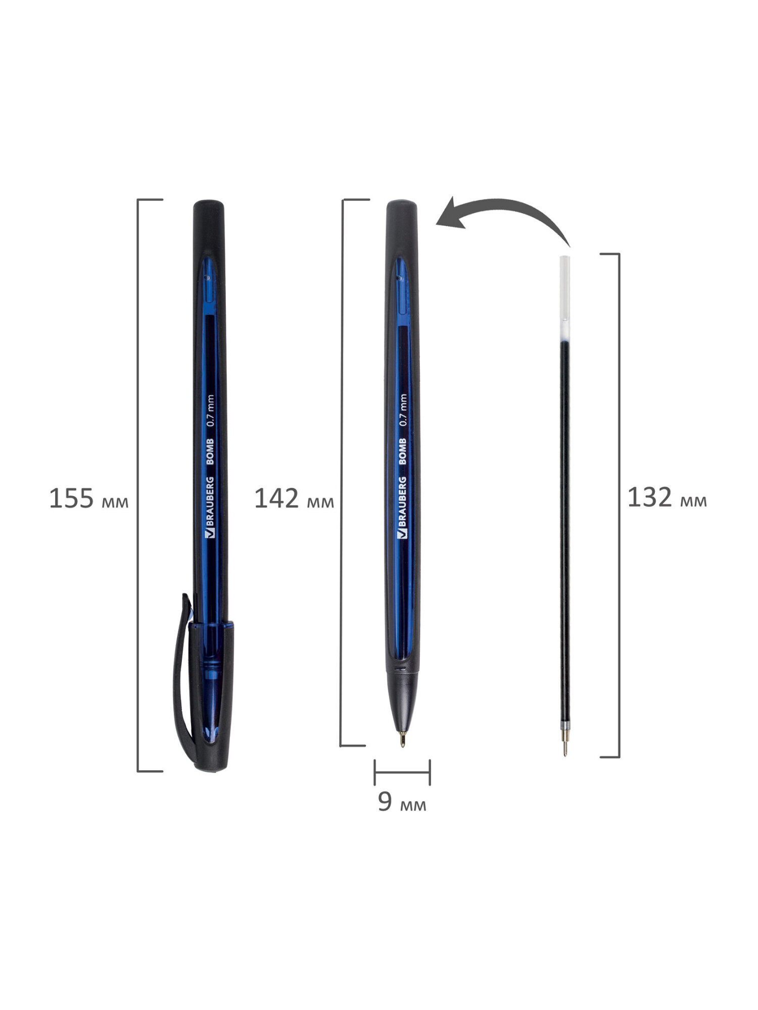 Ручка шариковая Brauberg 12 шт. - фото 14