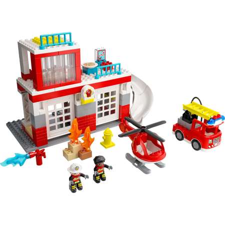 Конструктор LEGO DUPLO Пожарная часть и вертолёт блочный