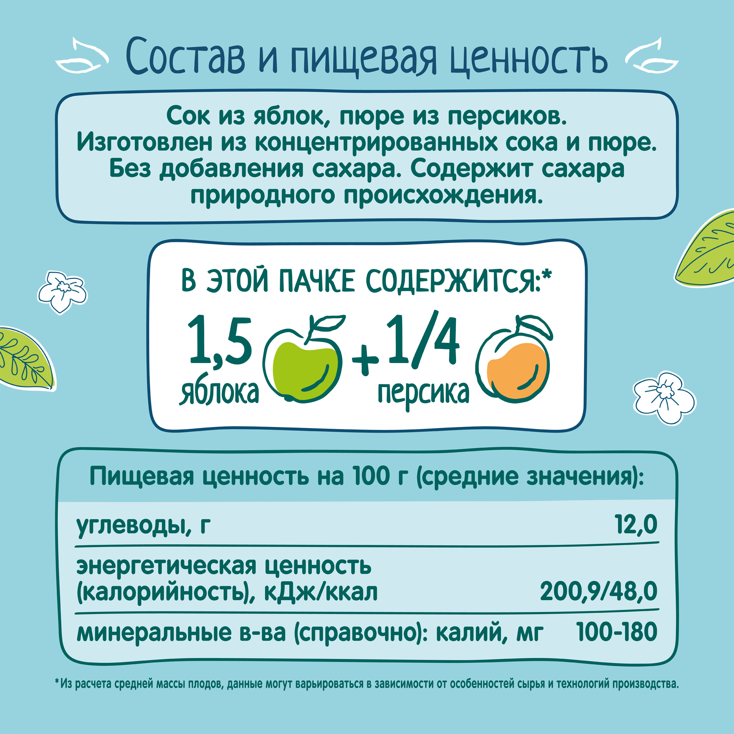 Сок ФрутоНяня Яблоко-Персик с 5 мес 0.2 л - фото 6