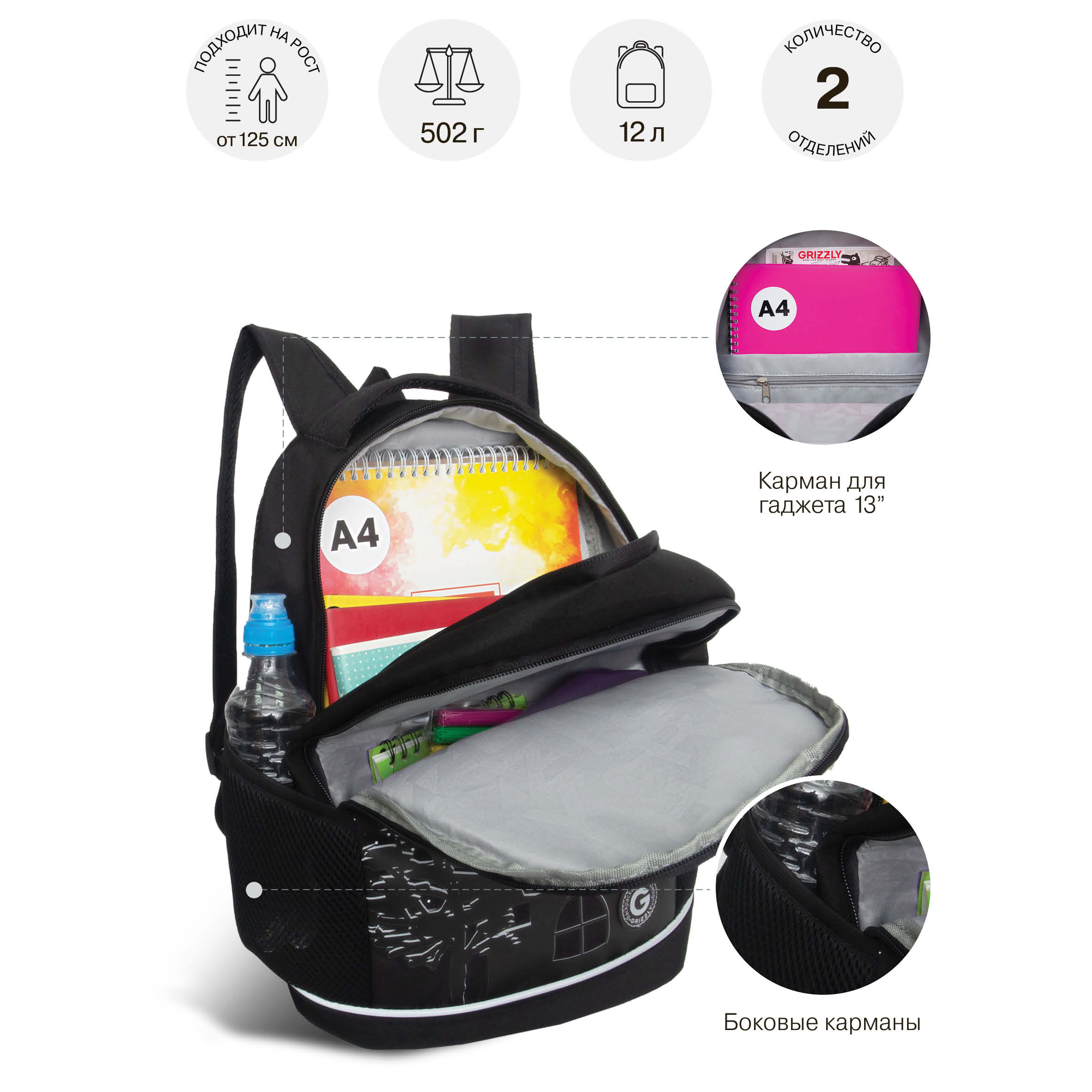 Рюкзак Grizzly для девочки - фото 6
