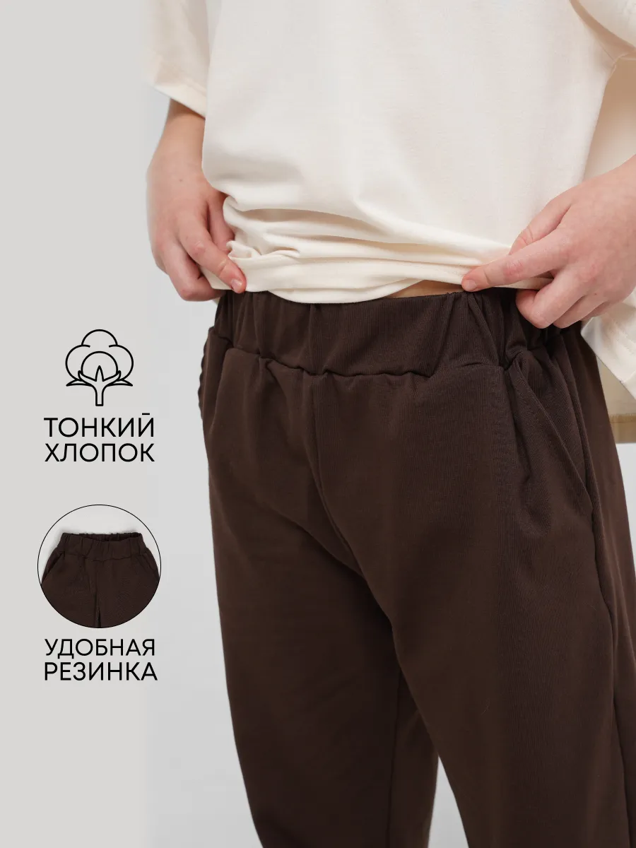 Спортивные брюки 2 шт Супер Пупс 2пр/штаны/хаки/шоколад - фото 8