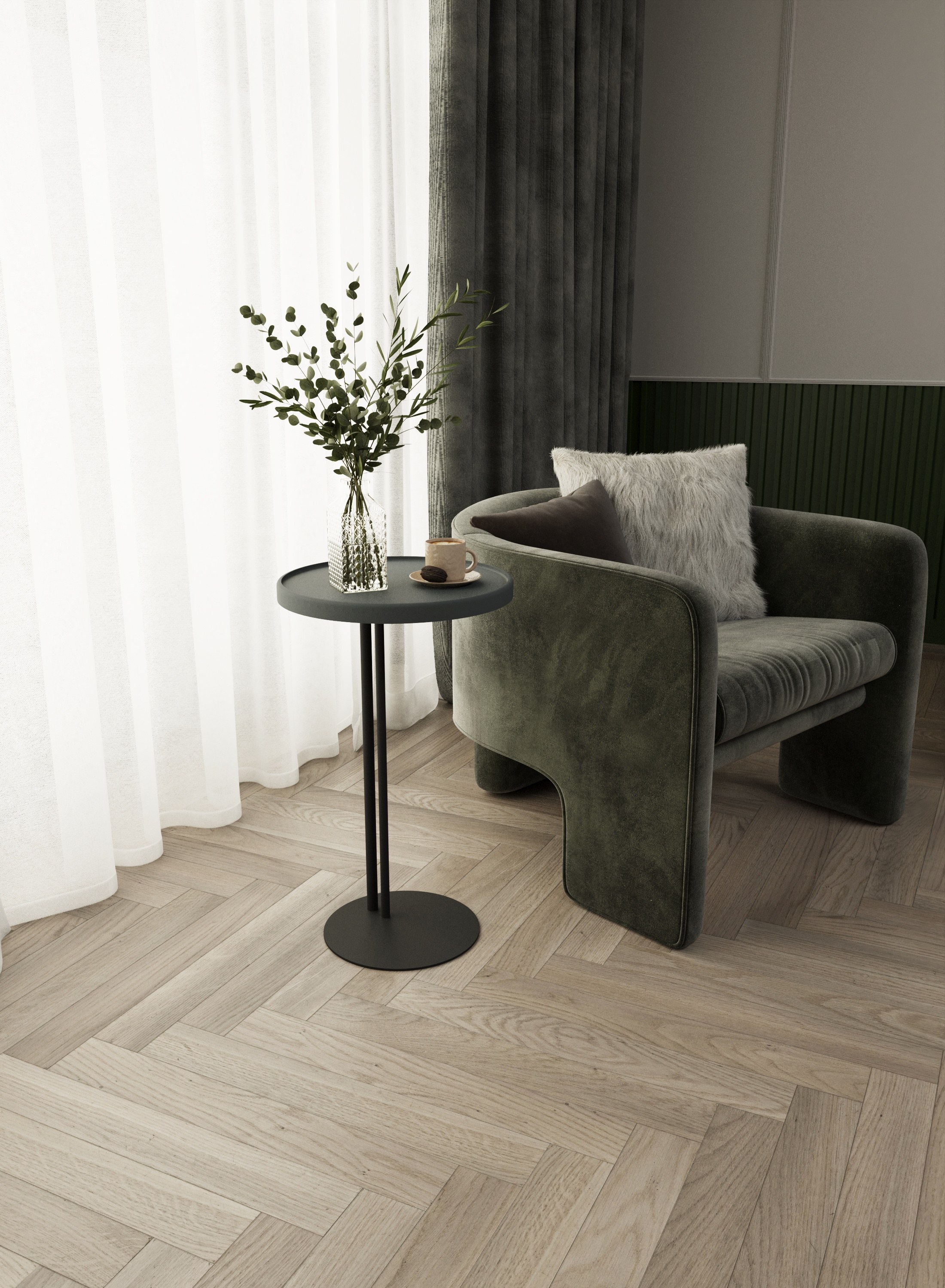 Стол журнальный SLINE Кальяри графит черный - фото 7