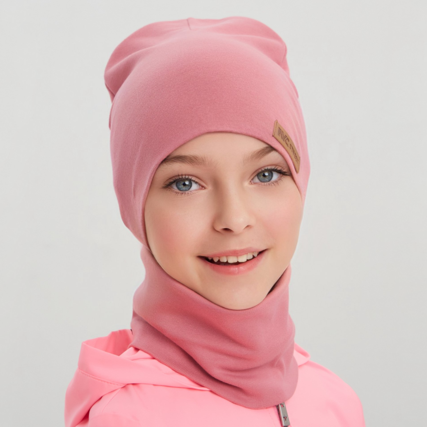 Шапка и снуд KUBRIO KU-H-67-plainG-Dpink - фото 6