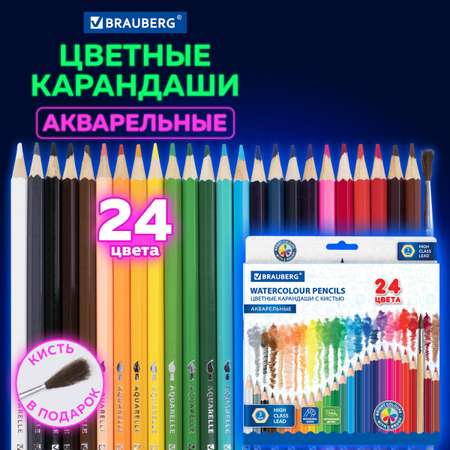 Карандаши акварельные Brauberg 24 шт.