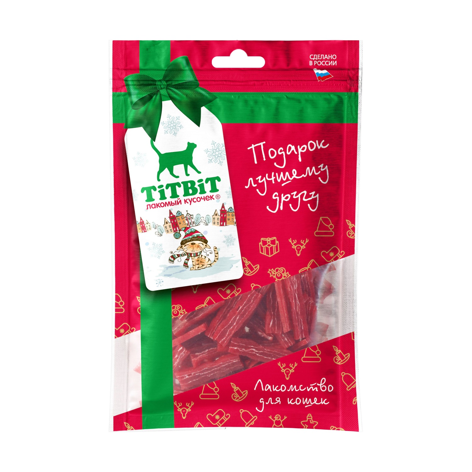 Лакомство для кошек TITBIT Нарезка мраморная Новогодняя коллекция 70г - фото 1