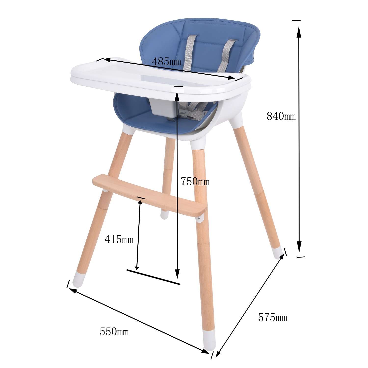Стульчик для кормления Babyton Woody Grey трансформер - фото 14