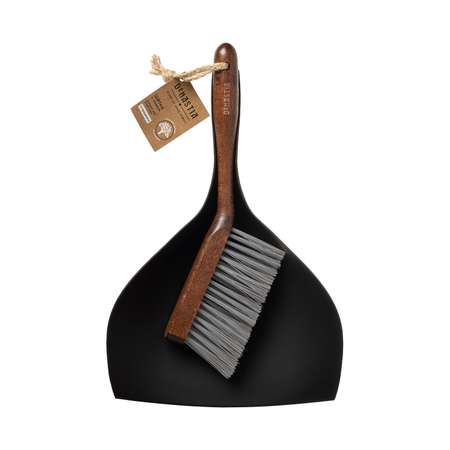 Щётка с совком DeNASTIA Dark wood 35x24x12,5 см ручка из бука L000047