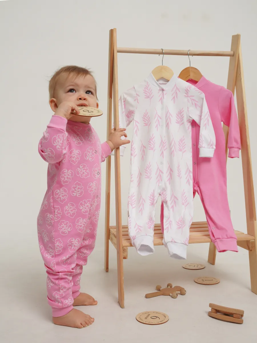 Комбинезон 3 шт Супер Пупс нбр/3пр/ком/сл/SK18розовыйлисточкиветочки - фото 24