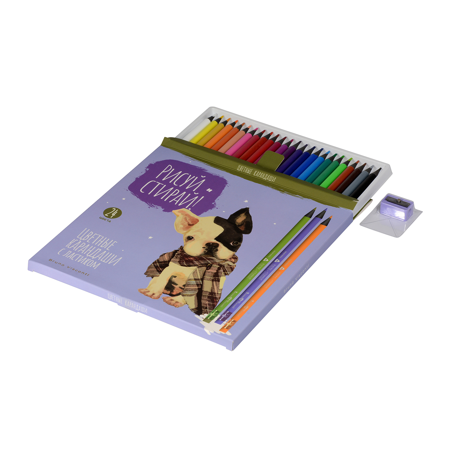 Карандаши цветные Bruno Visconti 24 шт. - фото 13