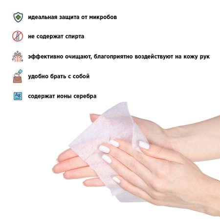 Влажные салфетки Paterra антибактериальные