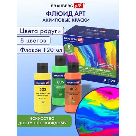 Краски акриловые Brauberg 8 цв.