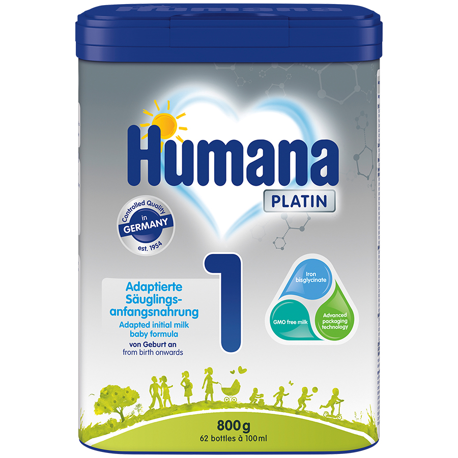 Начальная молочная смесь Humana Platin 1 800г с 0 до 6месяцев - фото 1