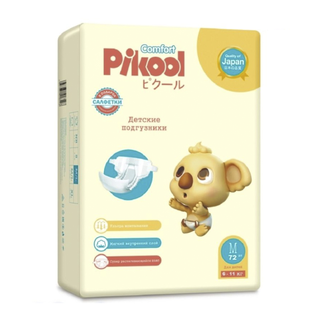Подгузники Pikool Comfort M 72 шт. - фото 1