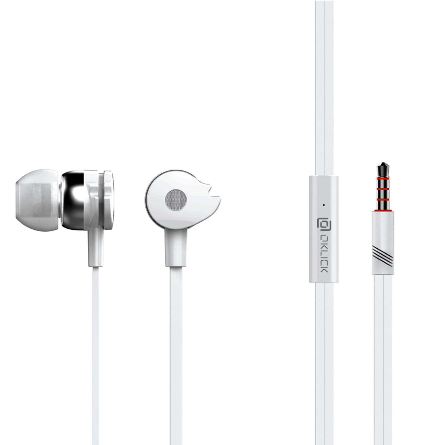 Наушники внутриканальные OKLICK HP-S-210 проводные 1.2м (D1-1W) белые - фото 2