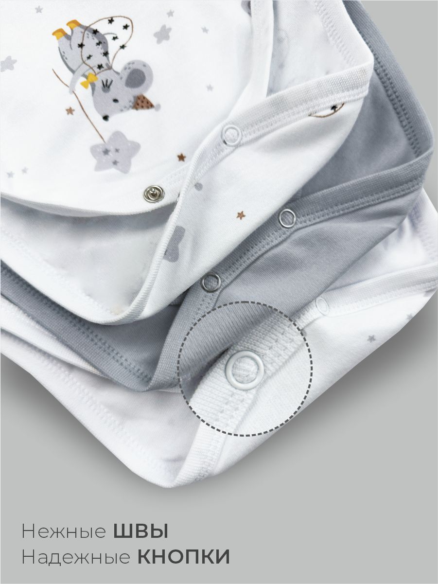 Боди 3 шт ШВЕЙНЫЕ ИСТОРИИ бодимыши_кор - фото 5