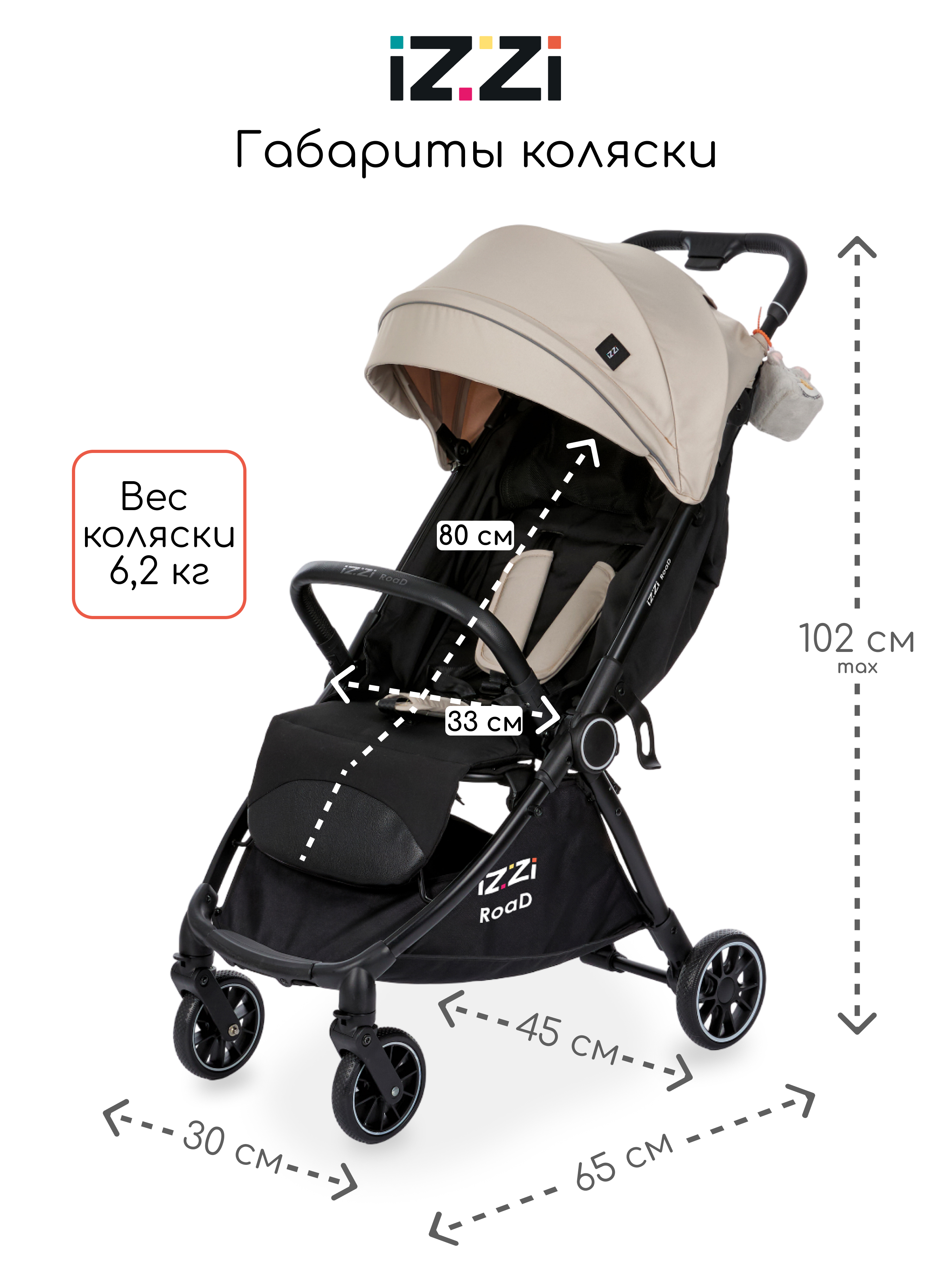 Коляска прогулочная iZZi для путешествий черный - фото 9