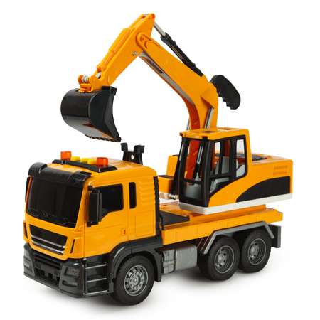Машинка Mobicaro 1:10 Грузовик с эскаватором Желтый 666-62T