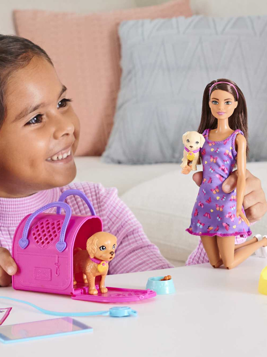 Кукла модельная Barbie Усыновление щенков высота 29 см HKD86 - фото 4