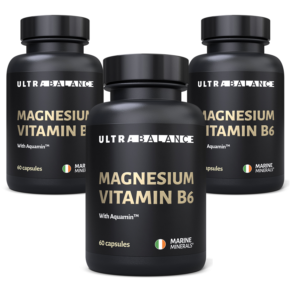 Магний с витамином В6 UltraBalance бад для мужчин и женщин Magnesium b6 с комплексом Aquamin 180 капсул - фото 1