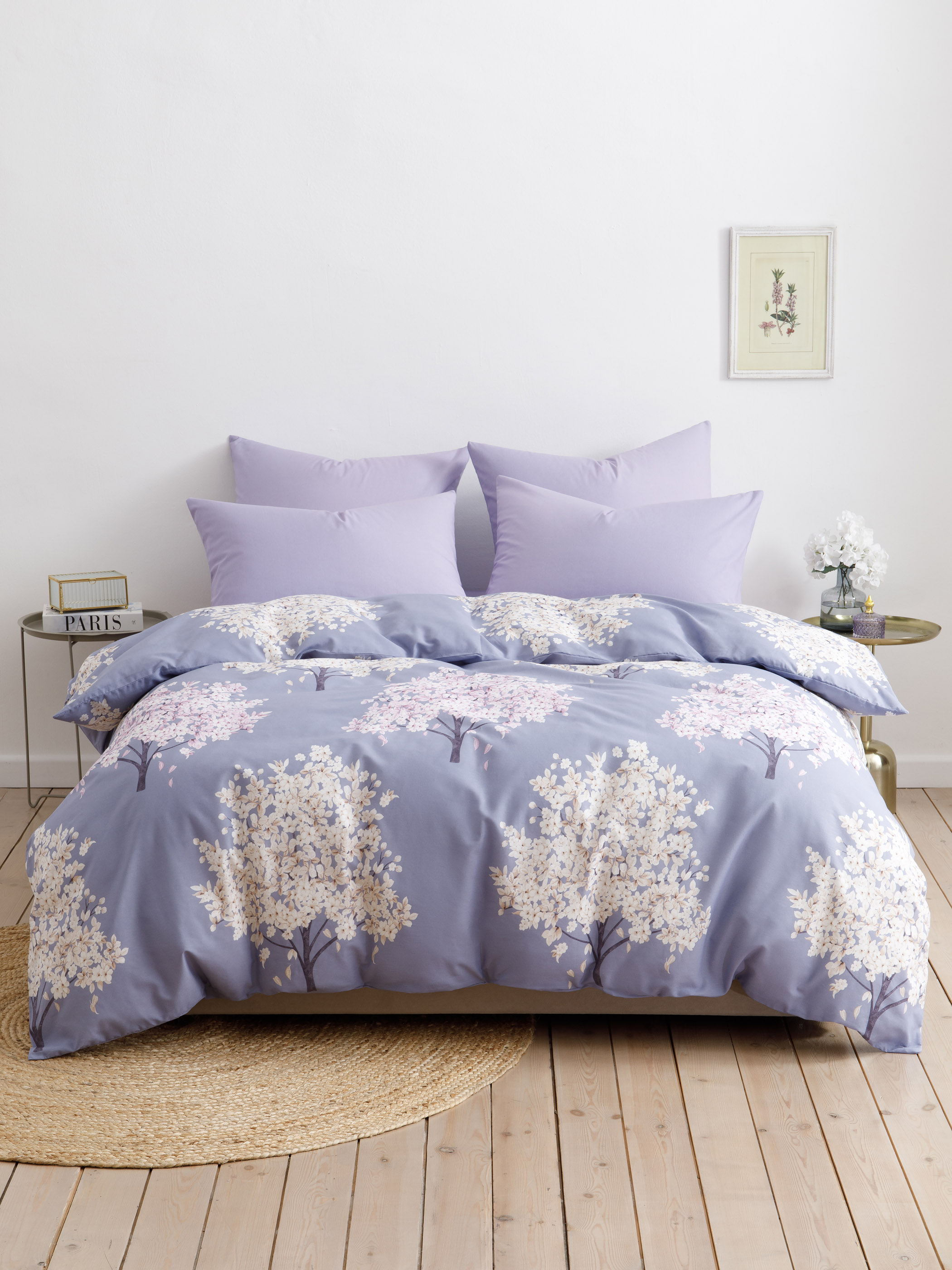 Комплект постельного белья Ночь Нежна Весенние деревья полутораспальный 4 предм. - фото 1