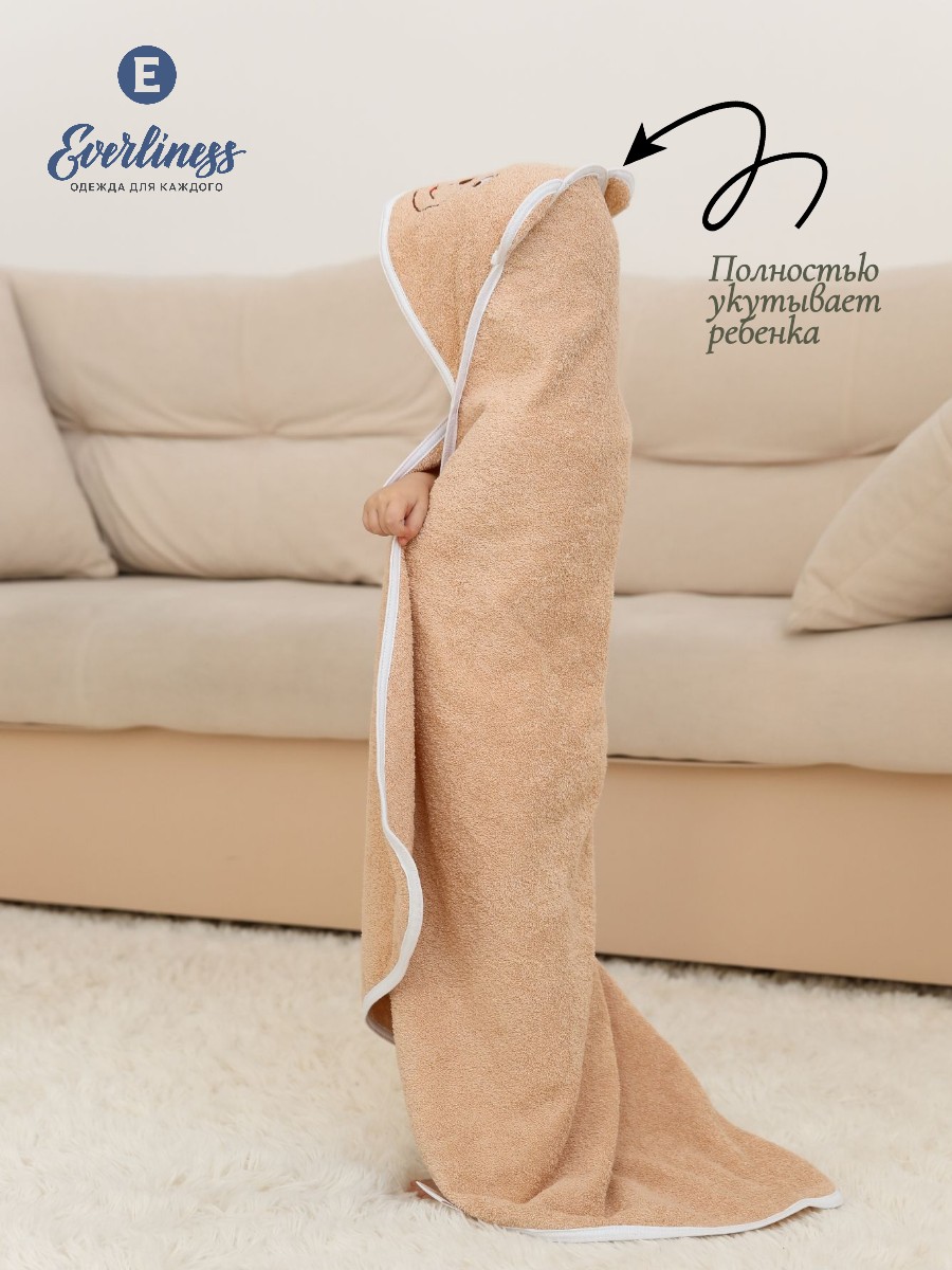 Полотенце Everliness Мишка 90 x 90 см - фото 4