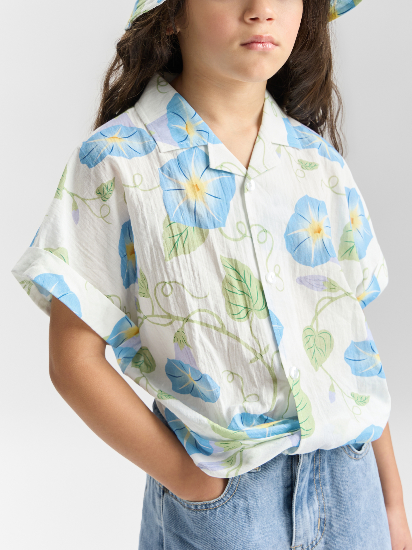 Рубашка Happy Baby 88682-1_milky-blue(flowers) - фото 1