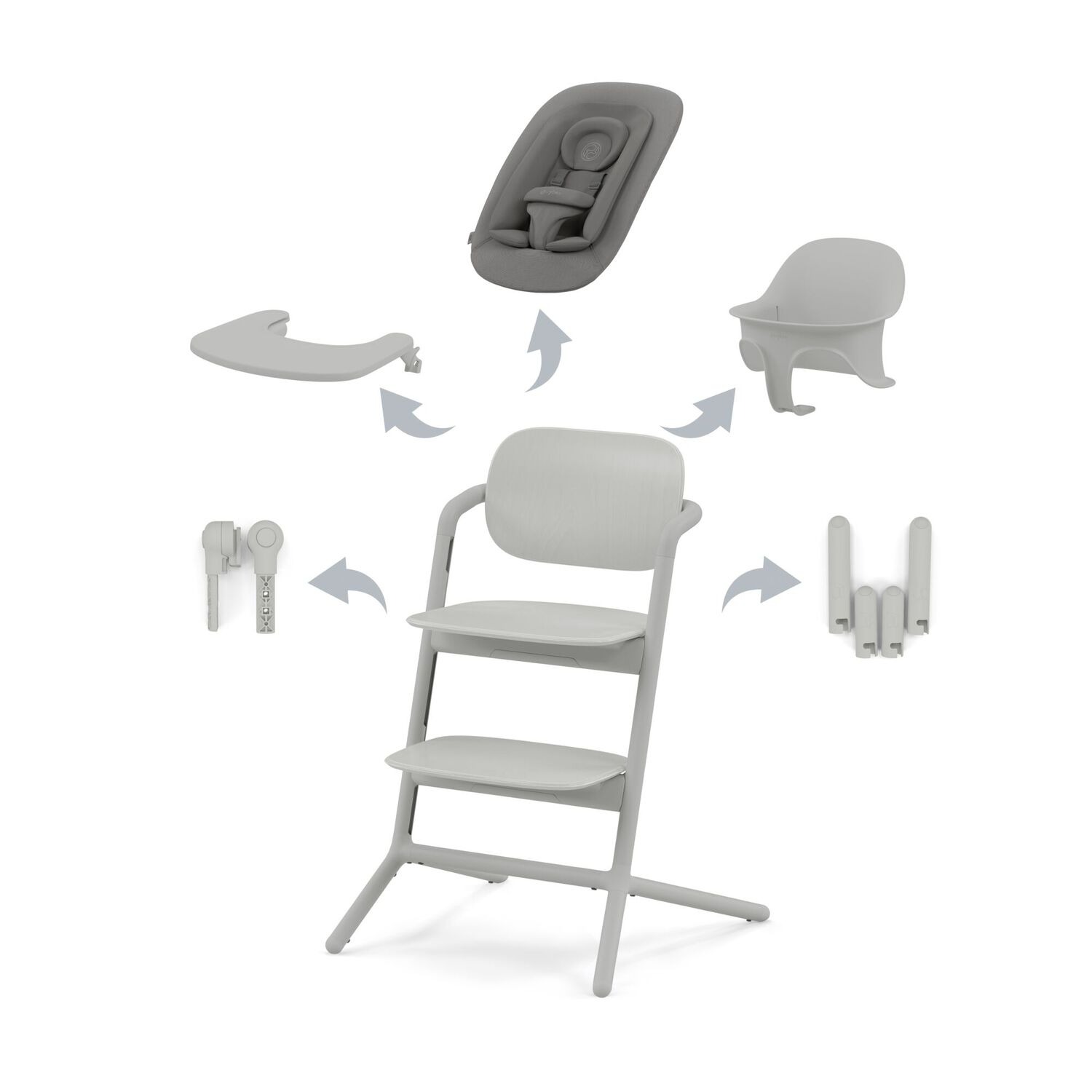 Стульчик для кормления Cybex LEMO 4-in-1 Set серый - фото 1