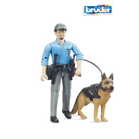 Фигурка Bruder полицейский с собакой