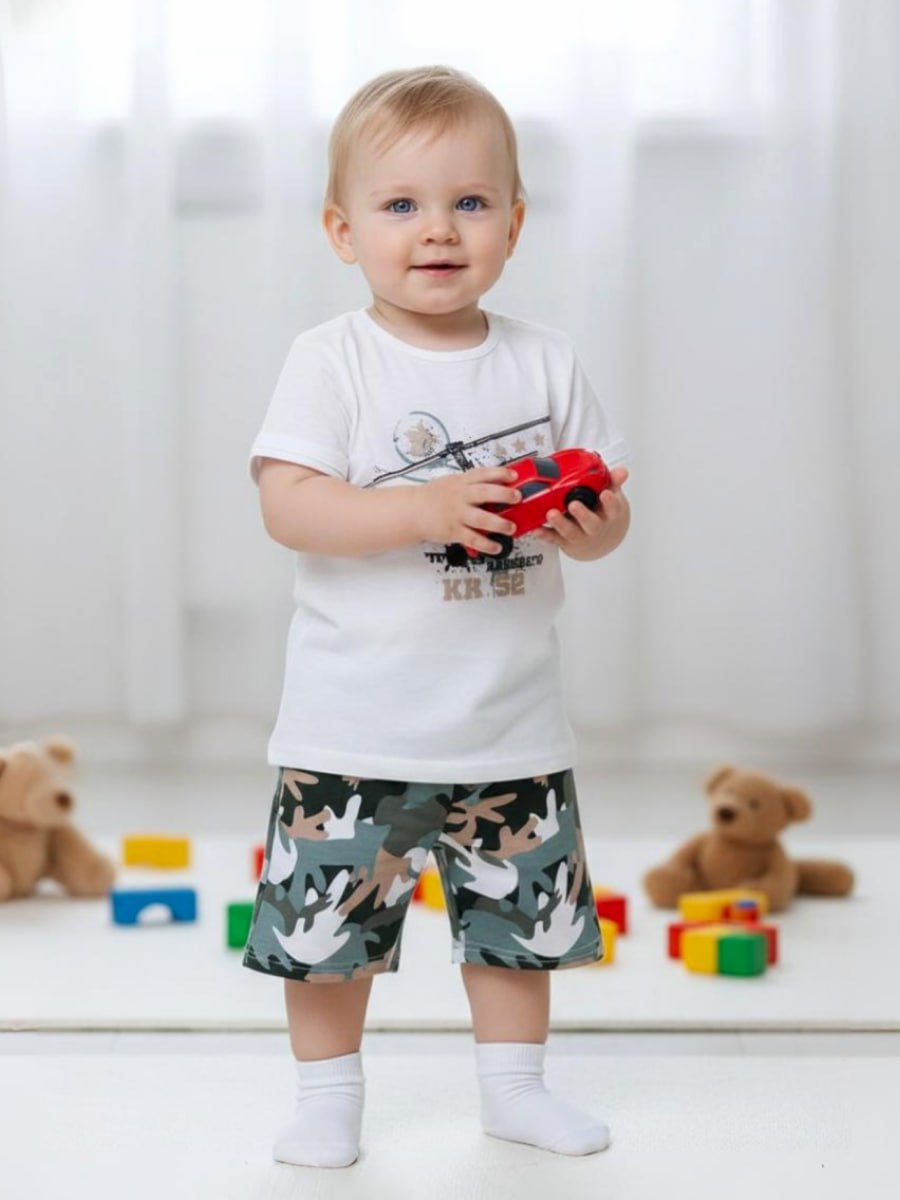 Футболка и шорты VEDDI 683/2к-21-экрю/хаки/вертолет - фото 9