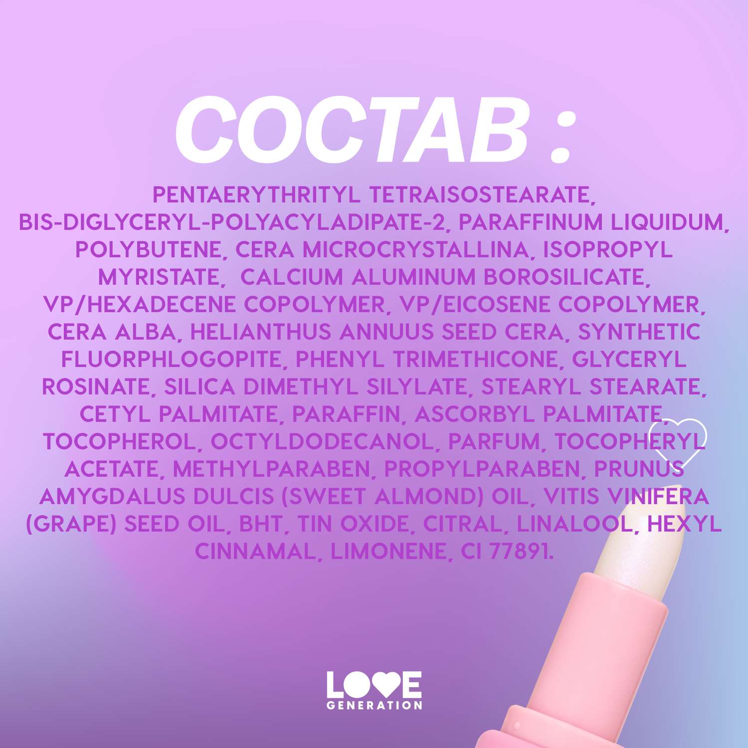 Бальзам для губ Love Generation тон 06 прозрачный с розовыми частицами - фото 5
