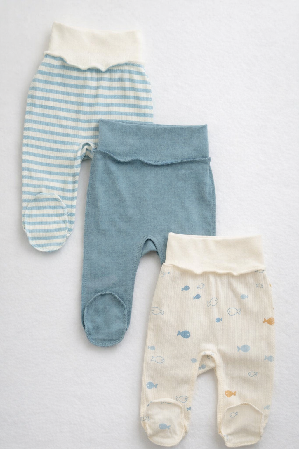 Ползунки 3 шт Супер Пупс нбр/3пр/полз/SK21/голубыерыбки - фото 1