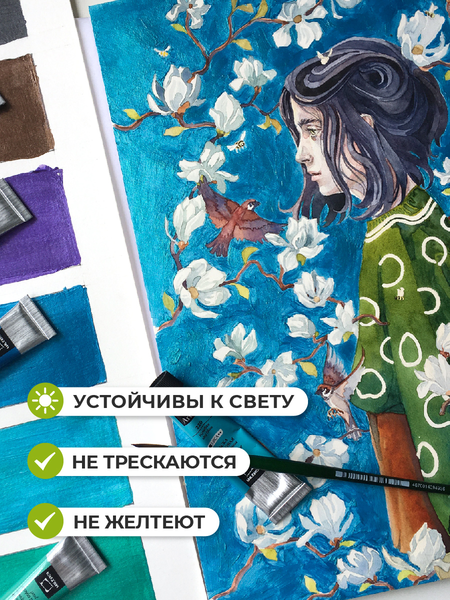 Краски акриловые Малевичъ 12 цв. - фото 13