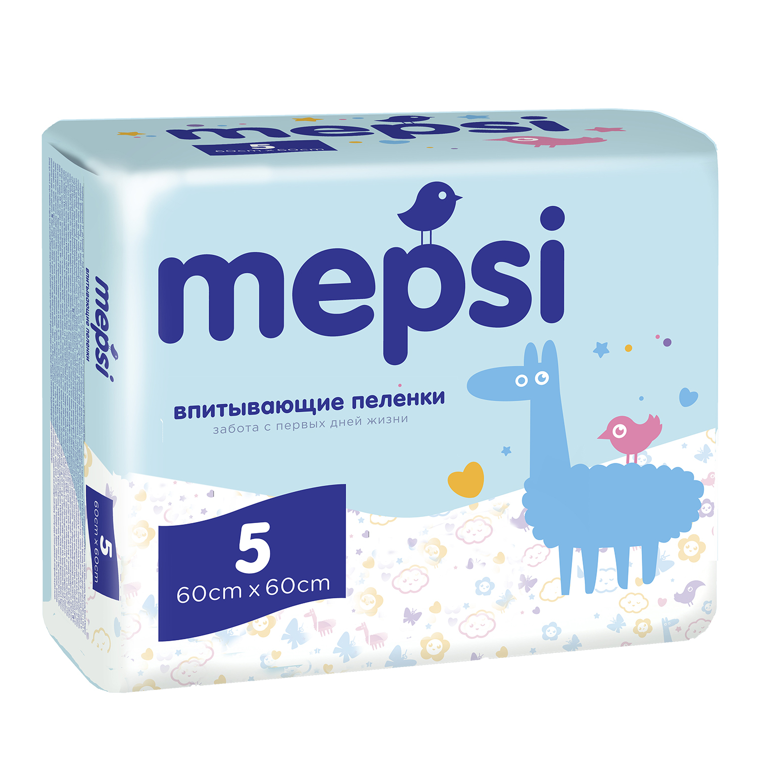 Пелёнки одноразовые Mepsi 60х60 см 5 шт. - фото 1