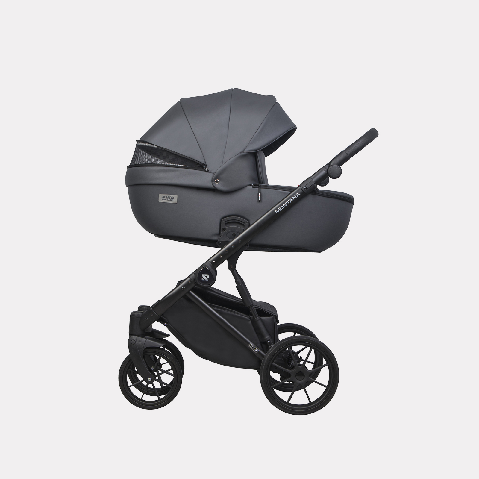 Коляска 3в1 Riko Basic Montana Ecco черный - фото 3