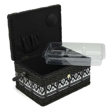 Шкатулка Hobby & Pro LY1632L PVC Tray средняя декоративная Черно-белый узор