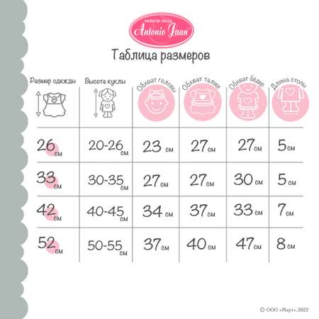Одежда для кукол Antonio Juan