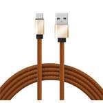 Кабель REXANT USB - Type-C 1 метр в коричневой кожаной оплетке