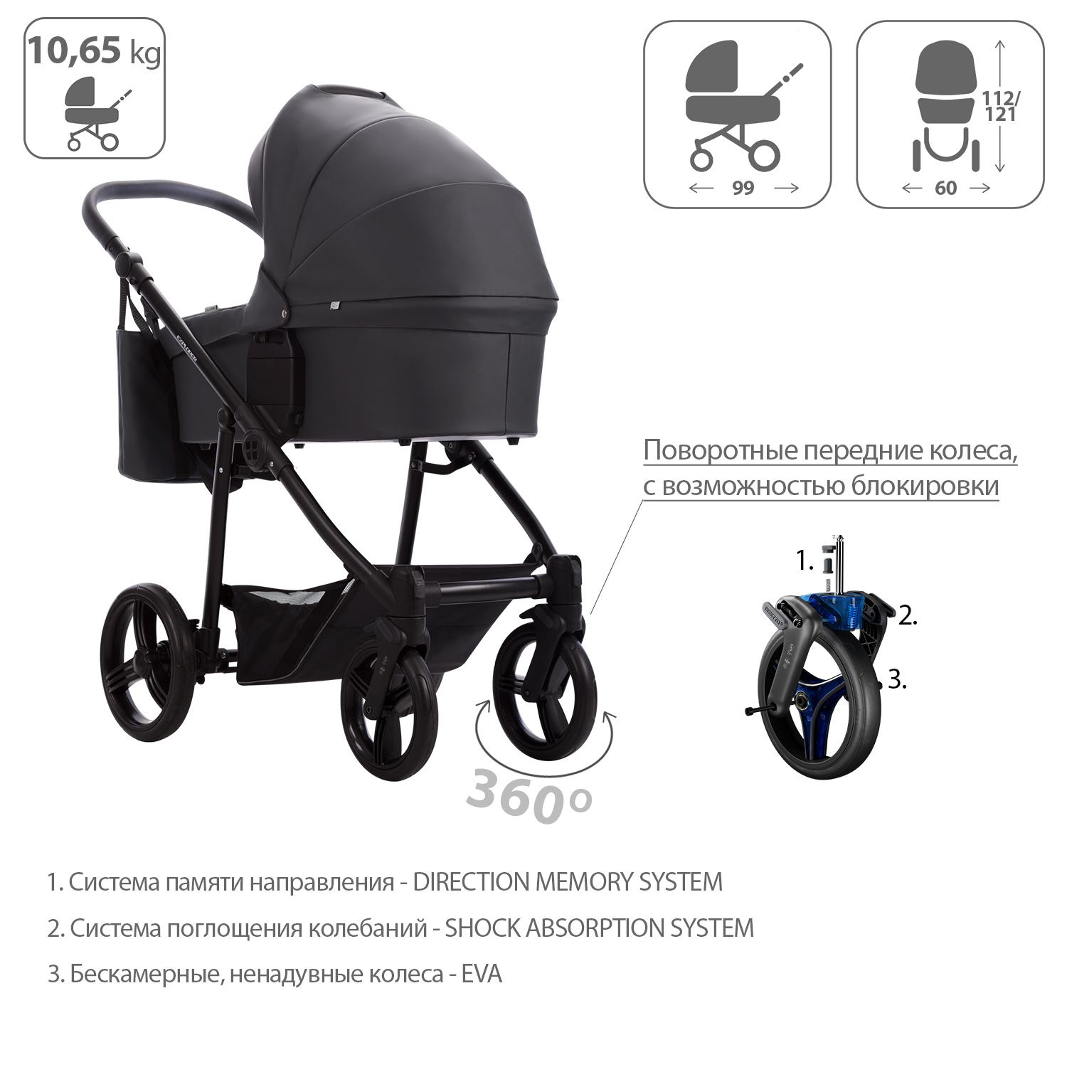 Коляска 2в1 Bebetto Explorer Air Pro - фото 4