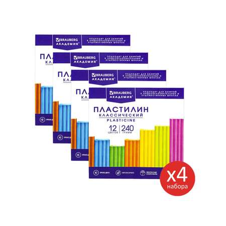 Пластилин Brauberg 12 цв.