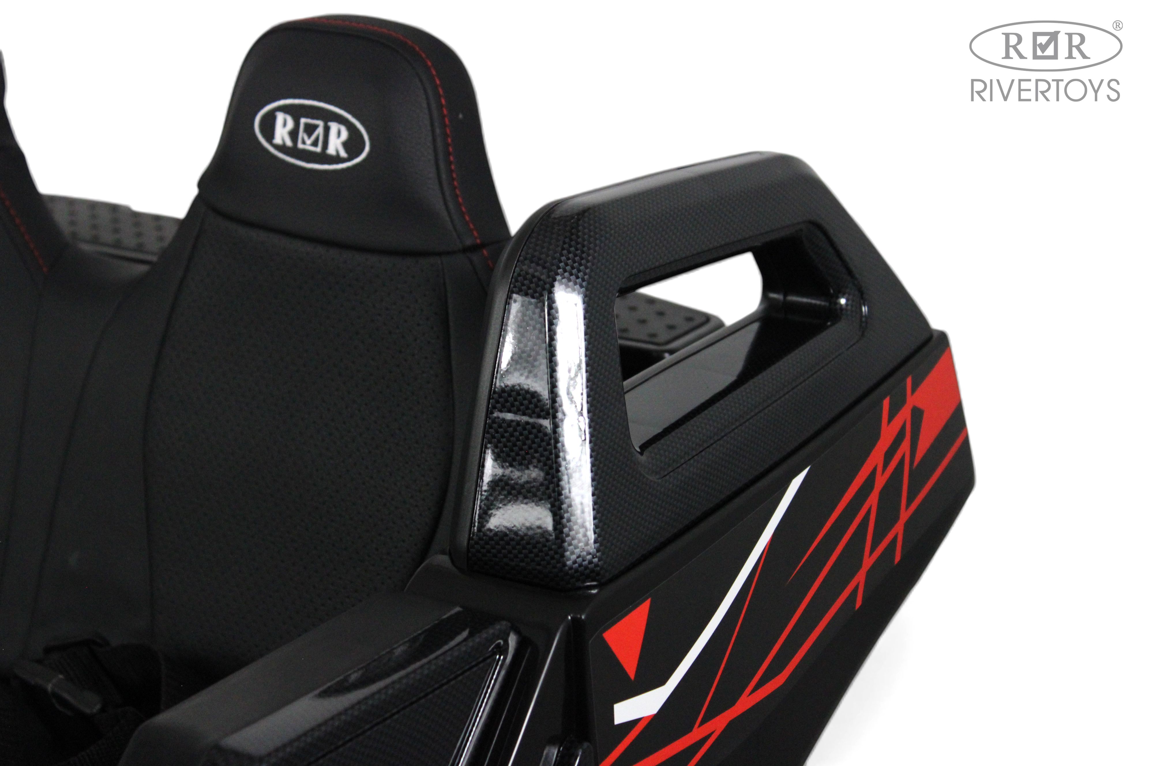 Электромобиль RIVERTOYS A707AA-LUX-NEW-BLACK-CARBON С пультом ДУ - фото 8