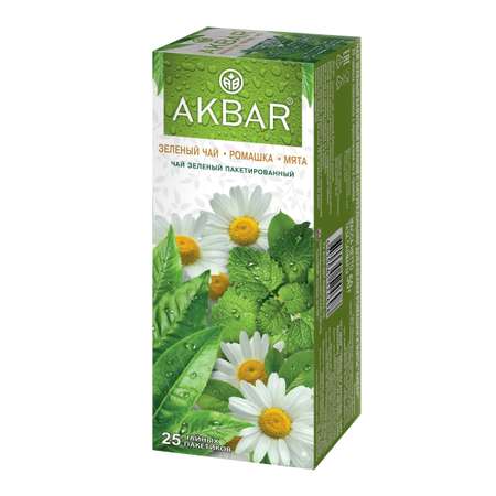 Чай Akbar Зеленый Ромашка Мята 25 пакетов