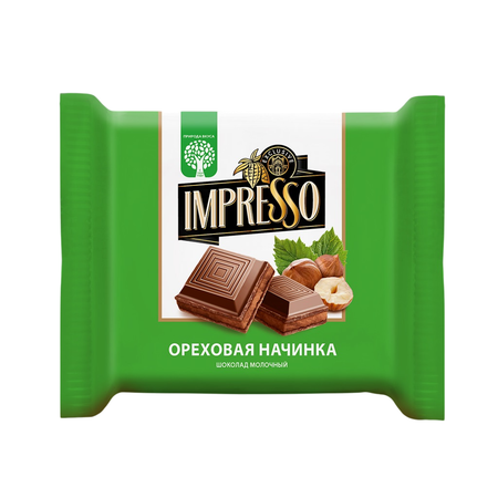 Шоколад Impresso молочный с ореховой начинкой 75г