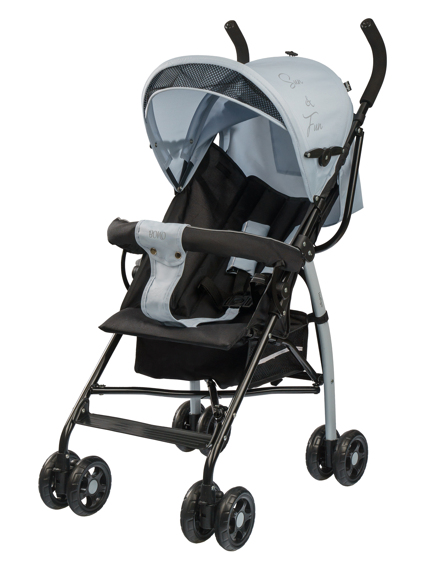 Коляска прогулочная Indigo Bono серый - фото 8
