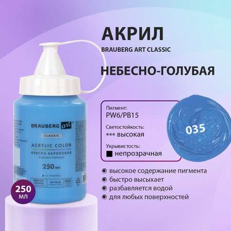 Краски акриловые Brauberg 1 цв.