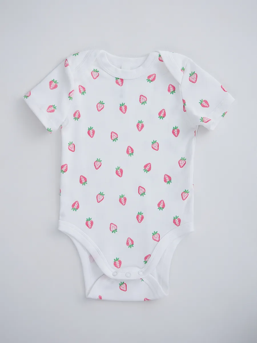 Боди 2 шт Mark Formelle (Марк Формэль) 13015-2/розовая клетка на белом +клубничка на белом - фото 12