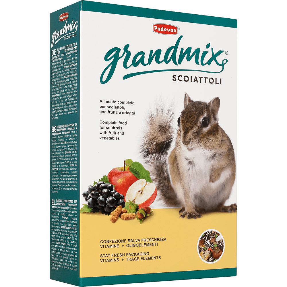 Корм PADOVAN Grandmix 0,75кг для белок и бурундуков комплексный основной - фото 1