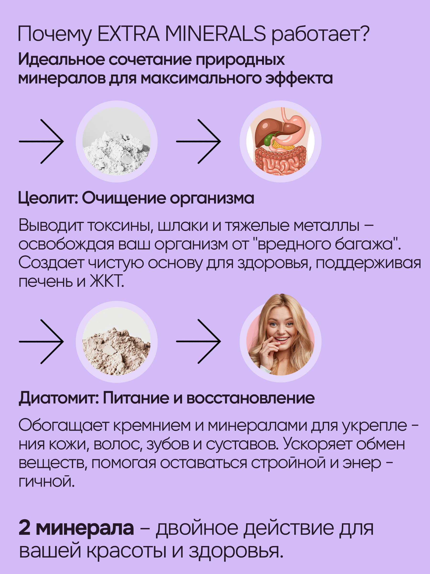 Цеолит и диатомит сорбент для детокса Bionormula Экстра минералы Цеолит пищевой+Диатомит Bionormula - фото 12