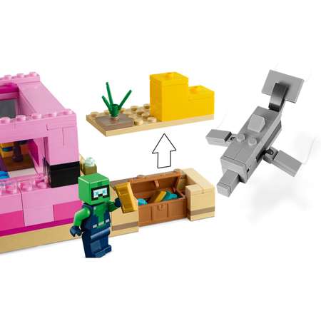 Конструктор LEGO Minecraft The Axolotl House блочный